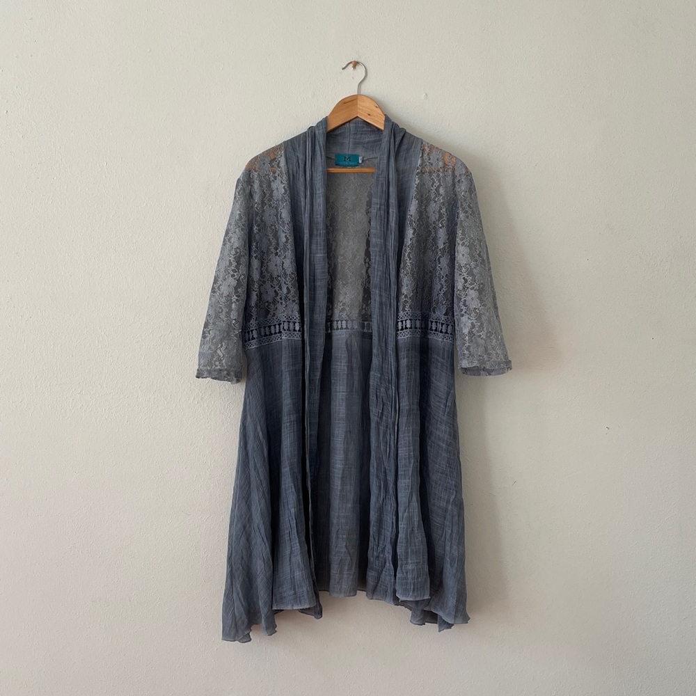 South Main Lace Cardigan Open Front Cover Up Boho Chic